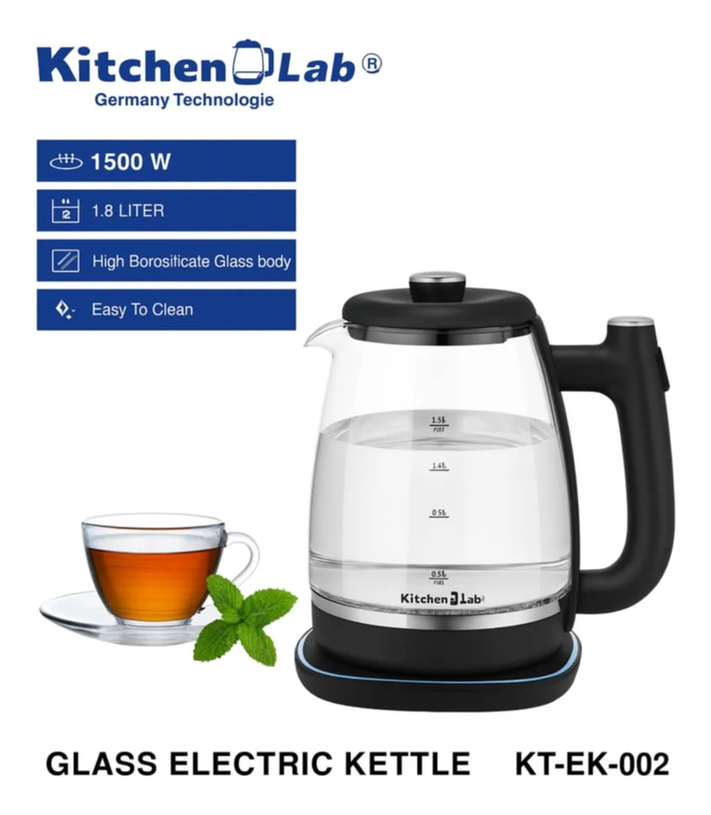 Bouilloire Électrique Sans Fil 1500W 2 litres Kitchen Lab KT-B002