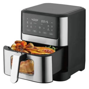 Friteuse inox Sans Huile 8L 1800W Numérique Avec Fenêtre Visible Multismart MS-AF3528