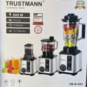 Blender inox Pro 3 en 1 Blender + Hachoir + Moulin 600W Blender 3 en 1 Trustmann (600W) - Capacité 3L BRB001