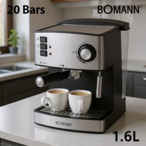 Machine à Café inox Expresso Multifonction Café Poudre et Capsules 20 Bar -1.6L Bomann ES 1186 CB