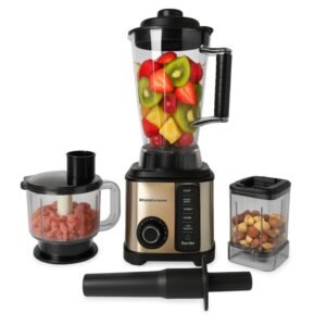 Blender inox Pro 3 en 1 Blender + Hachoir + Moulin 600W Brandmann BRB001