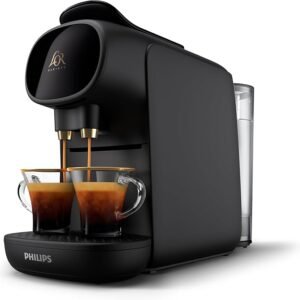 Machine à Café à Capsules, Piano Noir,10 capsules Reconnaissance des Capsules Doubles Philips L'Or Barista Sublime LM9012/60