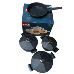 Batterie de cuisine 7 pcs granite haute qualité OMS Noir