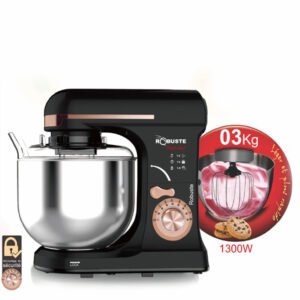 Pétrin 07L 03KG 1300W 08Vitesses Robuste Fast Chef Noir