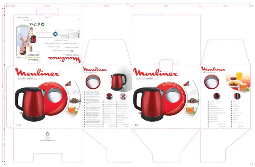 Bouilloire Électrique Sans Fil En Inox 1.7L 2400W Rouge Moulinex BY550510 – Image 9