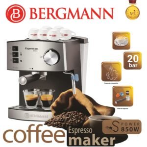 Machine a Café inox Expresso Café Poudre + Capsules + cappuccino 20 Bars 850W Bergmann B200