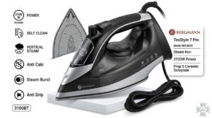 Fer à repasser BERGMANN TexStyle 7 Pro BSI-3600 – 3100W, FreeGlide 3D, Eco/Plus/Anti-goutte