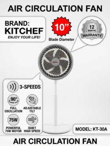 Ventilateur de circulation d'air KCHEF - Modèle KT-30A