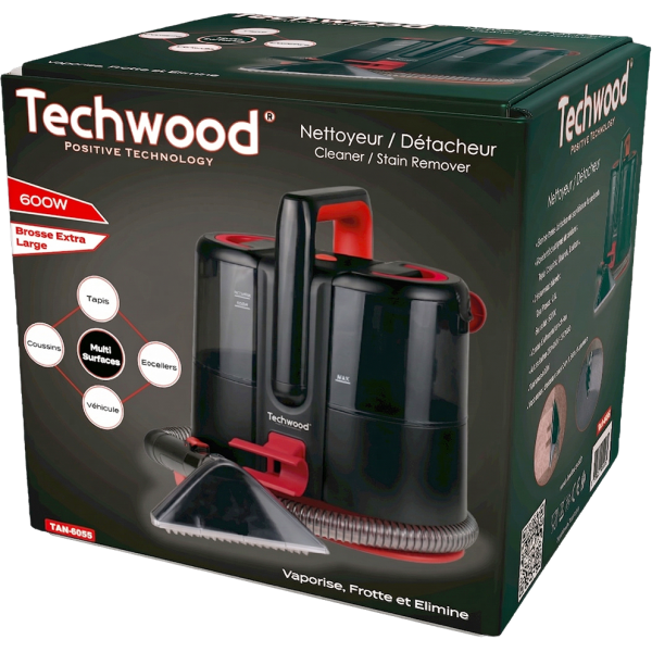 Nettoyeur Techwood- Détacheur-600w - Brosse Extra Large TAN-6508 – Image 2