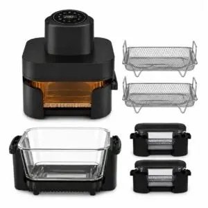 Airfryer Digital 4 en 1 Avec Bac en verre 6L+4.2L 1600W Sonashi SAF-642G