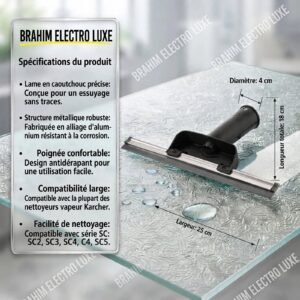 Raclette à vitre professionnelle pour nettoyeurs vapeur Kärcher - Largeur 25 cm SC2 SC3 SC4 SC5