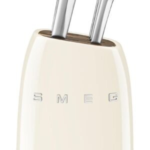 SMEG Set de Couteaux Professionnels 6 Pieces avec Bloc en Bois KBSF02CR  SMEG