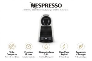Nespresso Essenza Mini EN85.W Matte White by De'Longh
