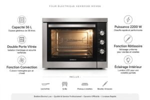FOUR ÉLECTRIQUE KENWOOD MOM56 - 56L - 2200W - Inox