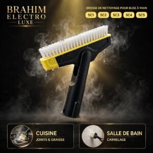 Brosse de Nettoyage pour Buse à Main - Compatible Kärcher SC1 / SC2 / SC3 / SC4 / SC5 - Pour Joints, Graisse, Carrelage et Salle de Bain