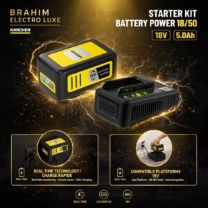 Starter Kit Kärcher Battery Power 18/50 - Batterie 18V 5.0Ah + Chargeur Rapide - Avec Technologie Real Time et Écran LCD - Compatible Plateforme 18V Kärcher