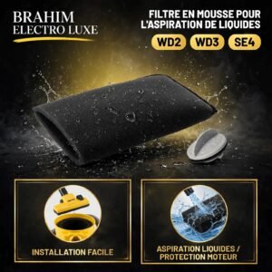 Filtre en Mousse pour Aspiration de Liquides - Adaptable pour Aspirateurs Kärcher WD2 / WD3 / SE4