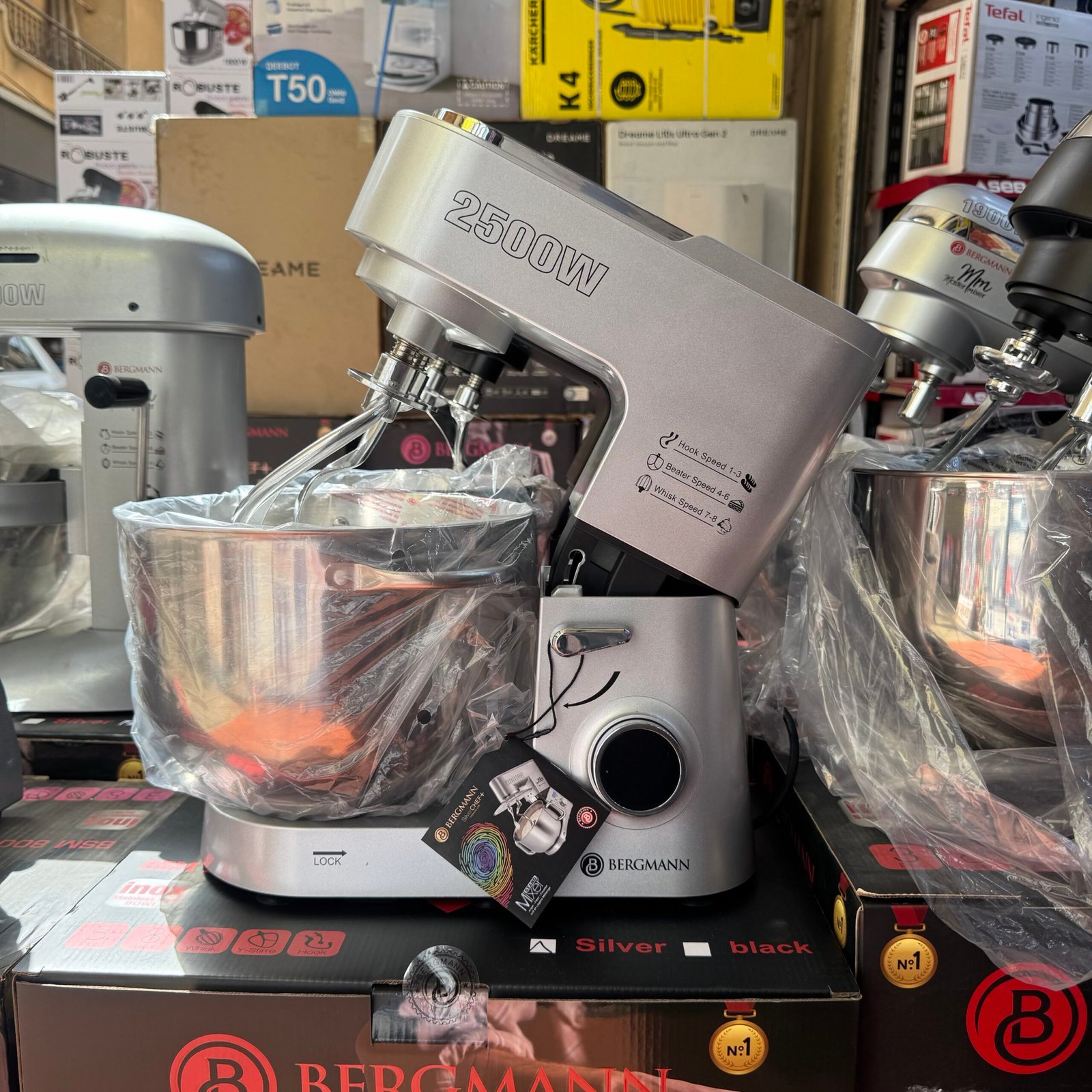 Robot Pâtissier Professionnel Bergmann SilverCHEF+ BSM 2046 8L 4KG 2500W – Image 2