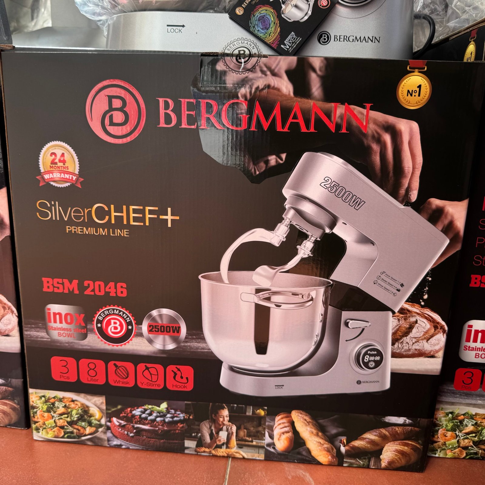 Robot Pâtissier Professionnel Bergmann SilverCHEF+ BSM 2046 8L 4KG 2500W – Image 3