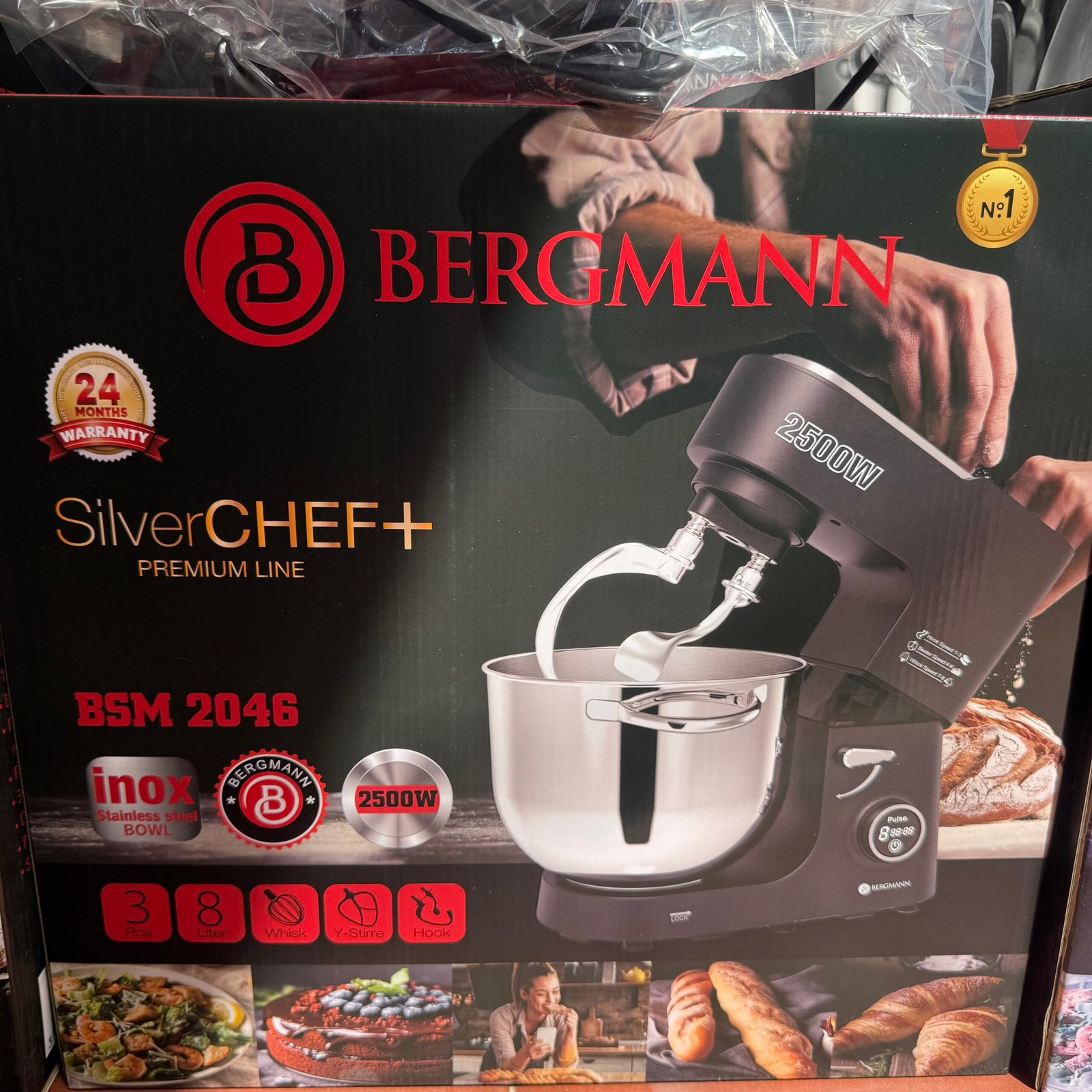 Robot Pâtissier Professionnel Bergmann SilverCHEF+ BSM 2046 8L 4KG 2500W – Image 5