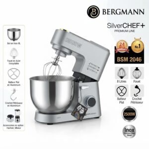 Robot Pâtissier Professionnel Bergmann SilverCHEF+ BSM 2046 8L 4KG 2500W