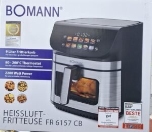 BOMANN FR 6157 CB - Air Fryer / Friteuse à Air 9L - 2200W - Double Résistance